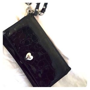 Authentic Coach Poppy Black Patent Leather Wallet